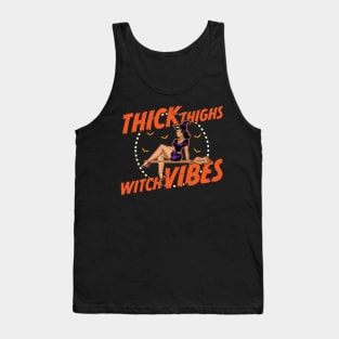 Thick Thighs Witch Vibes - Funny Halloween Tank Top